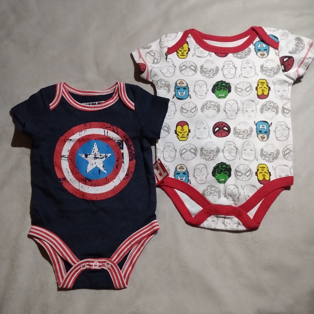 Set of 2 – 0/3 Month Marvel Superheroes Onesies